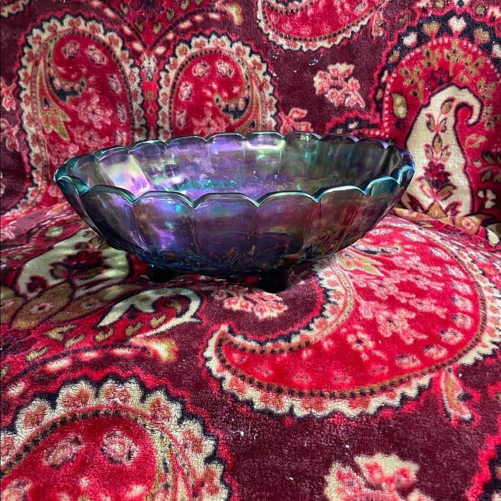 Carnival rainbow glass fruit bowl
